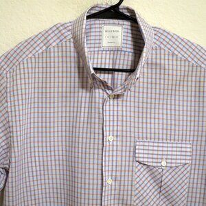 Billy Reid Shirt Mens XL Long Sleeve Button Standard Cut White Blue  Red Stripes